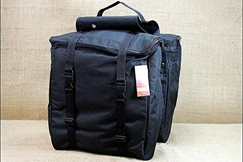 Black carry bag with multiple compartments and handles