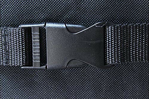 Close-up of a black plastic buckle on a strap