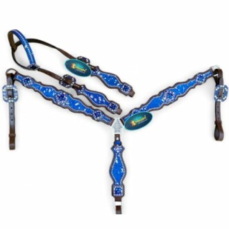 Western Leather Headstall & Breast Collar Set