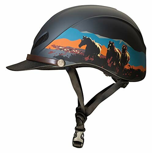 Equestrian helmet with a horse design