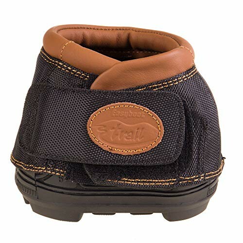 Horse boot with leather trim and Velcro strap