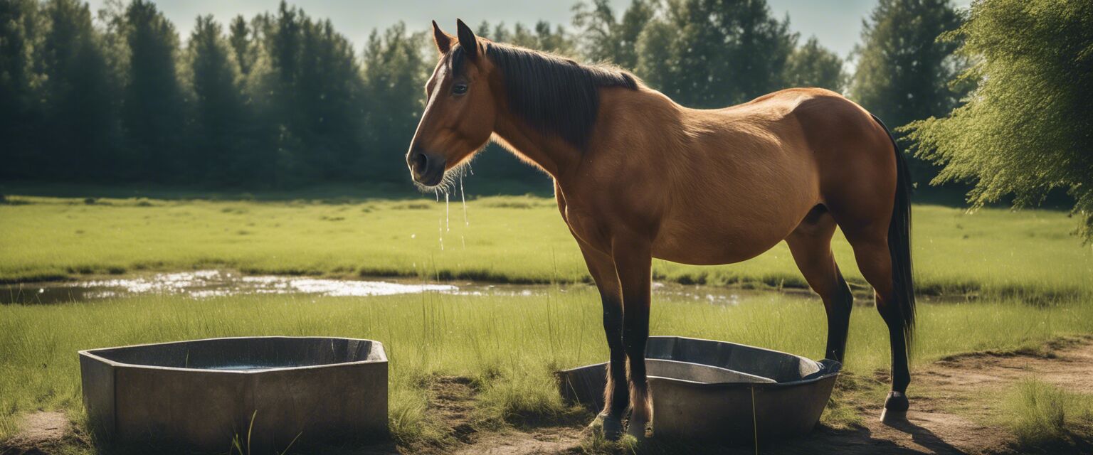 Horse drinking water